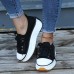 Women's Sneakers Plus Size Canvas Shoes Platform Sneakers Outdoor Office Work Solid Colored Lace-up Flat Heel Round Toe Casual Minimalism Walking Tissage Volant Lace-up Black White Pink