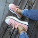 Women's Sneakers Plus Size Canvas Shoes Platform Sneakers Outdoor Office Work Solid Colored Lace-up Flat Heel Round Toe Casual Minimalism Walking Tissage Volant Lace-up Black White Pink