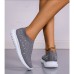 Women's Sneakers Slip-Ons Bling Bling Shoes Plus Size Flyknit Shoes Outdoor Daily Solid Color Rhinestone Flat Heel Round Toe Sporty Casual Running Glitter Loafer Almond Black White