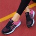 Women's Sneakers Plus Size Platform Sneakers Outdoor Daily Color Block Summer Flat Heel Round Toe Fashion Sporty Casual Running Walking Tissage Volant Lace-up Black White Pink