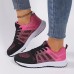 Women's Sneakers Plus Size Platform Sneakers Outdoor Daily Color Block Summer Flat Heel Round Toe Fashion Sporty Casual Running Walking Tissage Volant Lace-up Black White Pink