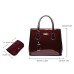 Women's Handbag Bag Set Key Bag Handbag PU Leather 2 Pieces Office Daily Date Waterproof Solid Color Wine Black Blue