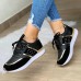 Women's Sneakers Plus Size Dad Shoes Outdoor Flat Heel Round Toe Preppy Tennis Shoes PU Leather Lace-up Black White Yellow