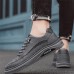 Men's Sneakers Sporty Look Crib Shoes Skate Shoes Walking Sporty Classic Casual Outdoor Athletic Faux Leather Lace-up Black Gray Spring Fall