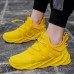 Men's Sneakers Flyknit Shoes Running Casual Daily Tissage Volant Breathable Lace-up Black White Yellow Summer Spring