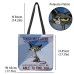 Women's Tote Shoulder Bag Canvas Tote Bag Polyester Shopping Daily Holiday Print Large Capacity Foldable Lightweight Cat Letter Pink Blue Green