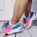 Women's Sneakers Plus Size Fantasy Shoes Wedge Sneakers Outdoor Daily Color Block Summer Wedge Heel Round Toe Fashion Sporty Casual Running Tennis Shoes Walking PU Leather Polyester Lace-up Leopard