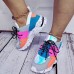 Women's Sneakers Plus Size Fantasy Shoes Wedge Sneakers Outdoor Daily Color Block Summer Wedge Heel Round Toe Fashion Sporty Casual Running Tennis Shoes Walking PU Leather Polyester Lace-up Leopard