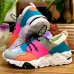 Women's Sneakers Plus Size Fantasy Shoes Wedge Sneakers Outdoor Daily Color Block Summer Wedge Heel Round Toe Fashion Sporty Casual Running Tennis Shoes Walking PU Leather Polyester Lace-up Leopard