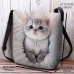 Women's Crossbody Bag Shoulder Bag Fluffy Bag Polyester Shopping Daily Holiday Print Large Capacity Lightweight Durable Cat White Yellow Grey