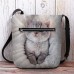 Women's Crossbody Bag Shoulder Bag Fluffy Bag Polyester Shopping Daily Holiday Print Large Capacity Lightweight Durable Cat White Yellow Grey