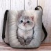 Women's Crossbody Bag Shoulder Bag Fluffy Bag Polyester Shopping Daily Holiday Print Large Capacity Lightweight Durable Cat White Yellow Grey