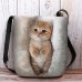 Women's Crossbody Bag Shoulder Bag Fluffy Bag Polyester Shopping Daily Holiday Print Large Capacity Lightweight Durable Cat White Yellow Grey