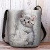 Women's Crossbody Bag Shoulder Bag Fluffy Bag Polyester Shopping Daily Holiday Print Large Capacity Lightweight Durable Cat White Yellow Grey