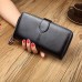 Women's Wallet Credit Card Holder Wallet PU Leather Shopping Daily Zipper Lightweight Durable Anti-Dust Solid Color Wine Dark Brown Black