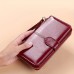 Women's Wallet Credit Card Holder Wallet PU Leather Shopping Daily Zipper Lightweight Durable Anti-Dust Solid Color Wine Dark Brown Black