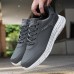 Men's Sneakers Plus Size Flyknit Shoes Walking Casual Daily Leather Comfortable Booties / Ankle Boots Loafer Black White Gray Spring Fall