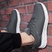 Men's Sneakers Plus Size Flyknit Shoes Walking Casual Daily Leather Comfortable Booties / Ankle Boots Loafer Black White Gray Spring Fall