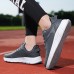 Men's Sneakers Plus Size Flyknit Shoes Walking Casual Daily Leather Comfortable Booties / Ankle Boots Loafer Black White Gray Spring Fall