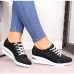 Women's Sneakers Canvas Shoes Plus Size Platform Sneakers Outdoor Daily Solid Color Summer Wedge Heel Vintage Fashion Casual Running Canvas Lace-up Black Pink Blue