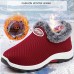 Women's Sneakers Slip-Ons Flyknit Shoes Platform Sneakers Comfort Shoes Outdoor Work Athletic Solid Color Winter Flat Heel Round Toe Casual Comfort Running Hiking Tissage Volant Loafer Wine Black