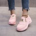 Women's Sneakers Slip-Ons Pink Shoes Plus Size Height Increasing Shoes Daily Solid Color Summer Zipper Flat Heel Round Toe Casual Comfort PU Loafer Black White Pink