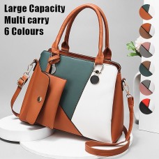 Women's Handbag Crossbody Bag Bag Set Boston Bag PU Leather New Year Daily Holiday Zipper Large Capacity Durable Multi Carry Color Block Patchwork Earth Yellow Black Pink