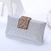 Women's Evening Bag Polyester Wedding Party Crystals Chain Solid Color Silver Black Champagne