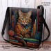 Women's Crossbody Bag Shoulder Bag Fluffy Bag Polyester Shopping Daily Holiday Print Large Capacity Lightweight Durable Cat Yellow Red Blue