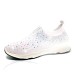 Women's Sneakers Slip-Ons Bling Bling Shoes Plus Size Flyknit Shoes Outdoor Office Work Solid Color Solid Colored Summer Crystal Flat Heel Closed Toe Casual Running Walking Knit Tissage Volant Loafer