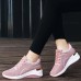 Women's Sneakers Pink Shoes Height Increasing Shoes Flyknit Shoes Outdoor Daily Color Block Summer Hidden Heel Round Toe Sporty Casual Minimalism Running Walking Tissage Volant Lace-up Black Pink Grey