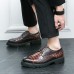 Men's Sneakers Brogue Walking Casual Athletic PU Slip Resistant Lace-up Black Brown Fall