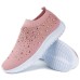 Women's Sneakers Slip-Ons Plus Size Slip-on Sneakers Outdoor Daily Beach Color Block Summer Rhinestone Flat Heel Round Toe Classic Casual Running Walking Tissage Volant Loafer Rainebow Black White