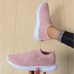 Women's Sneakers Slip-Ons Plus Size Slip-on Sneakers Outdoor Daily Beach Color Block Summer Rhinestone Flat Heel Round Toe Classic Casual Running Walking Tissage Volant Loafer Rainebow Black White