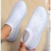 Women's Sneakers Slip-Ons Plus Size Slip-on Sneakers Outdoor Daily Beach Color Block Summer Rhinestone Flat Heel Round Toe Classic Casual Running Walking Tissage Volant Loafer Rainebow Black White