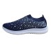 Women's Sneakers Slip-Ons Plus Size Slip-on Sneakers Outdoor Daily Beach Color Block Summer Rhinestone Flat Heel Round Toe Classic Casual Running Walking Tissage Volant Loafer Rainebow Black White