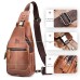 Men's Crossbody Bag Chest Bag Nappa Leather Outdoor Daily Zipper Solid Color Black