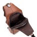 Men's Crossbody Bag Chest Bag Nappa Leather Outdoor Daily Zipper Solid Color Black