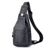 Men's Crossbody Bag Chest Bag Nappa Leather Outdoor Daily Zipper Solid Color Black