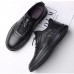 Men's Sneakers Oxfords Casual Shoes Comfort Shoes Walking Vintage Classic Casual Daily Office & Career Party & Evening Cowhide Breathable Slip Resistant Elastic Band Black Spring Fall