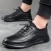 Men's Sneakers Oxfords Casual Shoes Comfort Shoes Walking Vintage Classic Casual Daily Office & Career Party & Evening Cowhide Breathable Slip Resistant Elastic Band Black Spring Fall