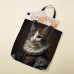 Women's Tote Shoulder Bag Canvas Tote Bag Polyester Shopping Holiday Print Large Capacity Foldable Lightweight Cat 3D Rainbow