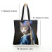 Women's Tote Shoulder Bag Canvas Tote Bag Polyester Shopping Holiday Print Large Capacity Foldable Lightweight Cat 3D Rainbow