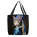 Women's Tote Shoulder Bag Canvas Tote Bag Polyester Shopping Holiday Print Large Capacity Foldable Lightweight Cat 3D Rainbow