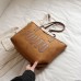 Women's Shoulder Bag Suede Daily Large Capacity Foldable Anti-Dust Color Block Letter Brown Beige