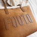 Women's Shoulder Bag Suede Daily Large Capacity Foldable Anti-Dust Color Block Letter Brown Beige