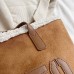 Women's Shoulder Bag Suede Daily Large Capacity Foldable Anti-Dust Color Block Letter Brown Beige