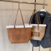 Women's Shoulder Bag Suede Daily Large Capacity Foldable Anti-Dust Color Block Letter Brown Beige