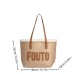 Women's Shoulder Bag Suede Daily Large Capacity Foldable Anti-Dust Color Block Letter Brown Beige