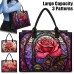 Women's Handbag Tote Boston Bag Polyester Shopping Daily Holiday Print Large Capacity Lightweight Rose Flower Light Pink Pink Purple